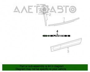 Emblema inscripționată Cherokee pe ușa din față stângă a Jeep Cherokee KL 14- grafit, TRH