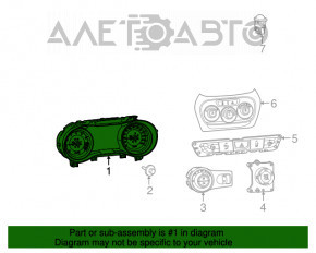 Panoul de instrumente Jeep Cherokee KL 14-18 2.4 cu afișaj mic, zgârieturi