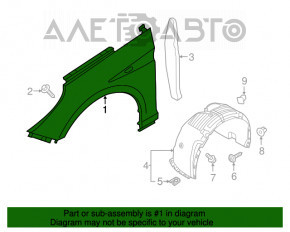 Aripa față stânga Hyundai Sonata 15-17 reparată, gri 8S