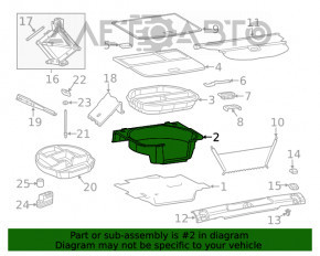 Поддон запасного колеса Jeep Cherokee KL 14-18, прижато