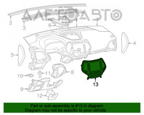 Обрамление магнитолы с воздуховодами Jeep Cherokee KL 14-18 под большой дисплей