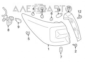 Lampa exterioară aripă stângă Subaru Outback 15-19 cu ciobitură.