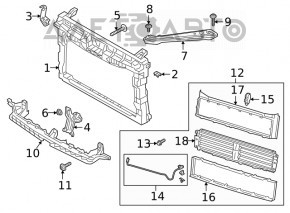 Suportul de prindere a bara de protectie fata, centru VW Jetta 19- nou OEM original.