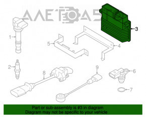 Blocul ECU al calculatorului motorului VW Passat b7 12-15 SUA 2.5