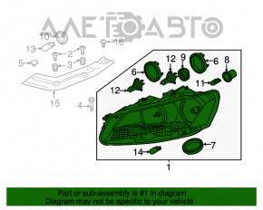 Far dreapta față VW Passat b7 12-15 USA gol halogen