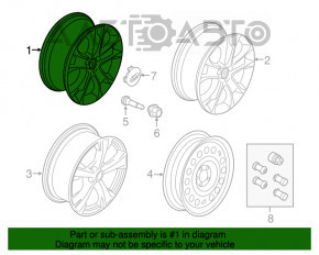 Roată de 18 inch pentru Ford Escape MK3 13-19, tip 1 crom, ușor oxidat, cu margine ușoară