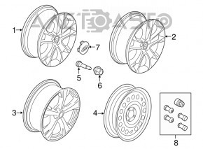 Roată de 18 inch pentru Ford Escape MK3 13-19, tip 1 crom, ușor oxidat, cu margine ușoară