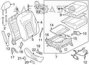 Пассажирское сидение Subaru Outback 15-19 с airbag, механич, кожа беж