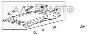 Acoperirea tavanului pentru Ford Edge 15- gri sub panoramă.