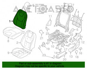 Scaun șofer Ford Edge 15- fără airbag, piele neagră, electric, încălzire, uzat, motoarele de reglare a scaunului nu funcționează.