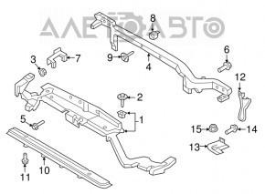 Suportul de fixare a farului stâng inferior Ford Edge 15- este fisurat