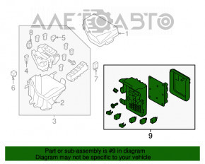 Blocul de siguranțe subtorpedou complet cu MPX Subaru Outback 15-19