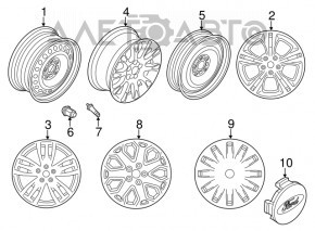 Roată de 16 inch pentru Ford Focus mk3 11-18, tip 2