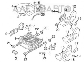 Scaun șofer Mazda 6 13-15 fără airbag, manual, piele neagră