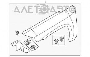 Aripa dreapta fata Jeep Patriot 11-17 rosie PRP, bare