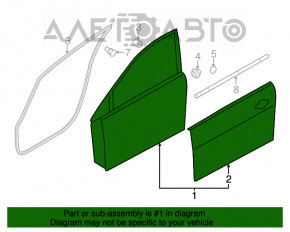 Дверь в сборе передняя правая Nissan Leaf 13-17