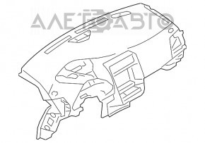 Torpedo panoul frontal fără AIRBAG Nissan Leaf 11-17 negru.