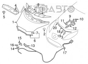 Capota capacului de la Nissan Leaf stânga 11-12