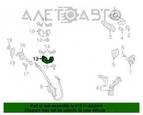 Buclele ușii inferioare din spate stânga Fiat 500X 16-