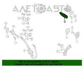 Mecanismul mânerului ușii din spate dreapta a Jeep Renegade 15-