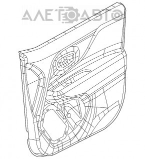 Обшивка двери карточка передняя правая Jeep Renegade 15- черн с черн вставкой тряпка, под химчистку