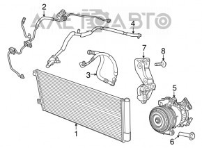 Conducta de aer condiționat condensator-compresor Fiat 500X 16-18 2.4