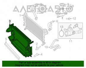 Grila radiatorului de racire a Jeep Renegade 15-18, 2.4, cu rama, suport rupt