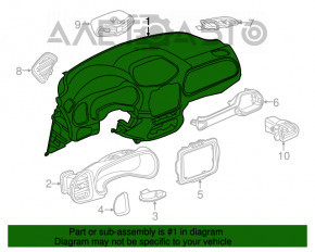 Torpedo panou frontal fără AIRBAG Jeep Renegade 15- negru