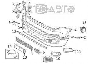 Grila inferioară a bara de protecție față centrală Jeep Renegade 15-18 pre-restilizare, nouă, neoriginală.