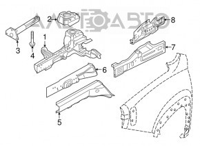 Amplificator subwoofer dreapta față Jeep Renegade 15- Trailhawk