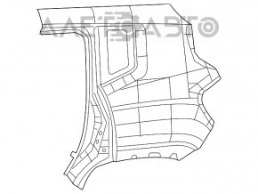 Aripa spate dreapta a Jeep Renegade 15- neagra, pe caroserie, indoita, zgariata