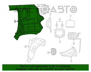 Aripa spate dreapta a Jeep Renegade 15- neagra, pe caroserie, indoita, zgariata