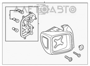 Lampa dreapta Jeep Renegade 15-18, fara restaurare, cu rama neagra, rama este rupta