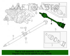 Ax cu arbore de transmisie spate dreapta Jeep Renegade 15-