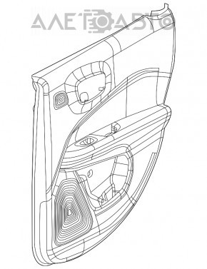 Обшивка двери карточка задняя левая Jeep Compass 17- черн