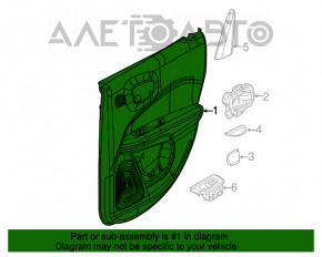 Capacul ușii card spate stânga Jeep Compass 17- negru, zgârietură