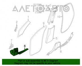 Capac prag fata stanga Jeep Compass 17- negru, zgarietura