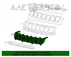 Крепление решетки радиатора grill Jeep Compass 17-21