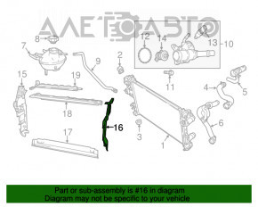 Deflectorul radiatorului stânga pentru Jeep Compass 17- 2.4