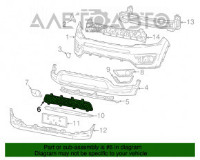 Нижняя решетка переднего бампера Jeep Compass 17-21 OEM