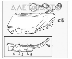 Far stânga față asamblată Jeep Compass 17- halogen, cu fixare