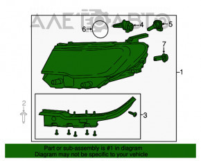 Far stânga față asamblată Jeep Compass 17- halogen, cu montare