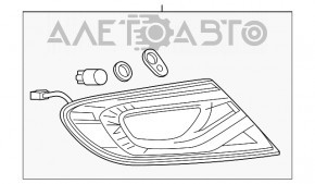 Lampa exterioară aripă dreapta Chrysler 200 15-17