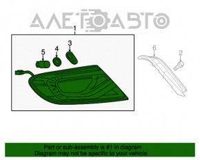 Lampa exterioară aripă dreapta Chrysler 200 15-17