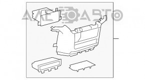 Consola centrală sub bordul Toyota Sienna 11-14 gri, 2 piese