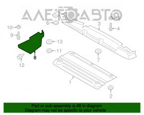 Protecția fundului spate dreapta Lincoln MKZ 13-20 AWD