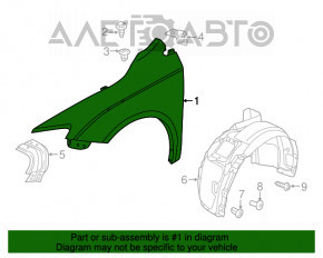 Aripa dreapta fata Chrysler 200 15-17 noua, neoriginala.