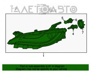 Far dreapta față Chrysler 200 15-17 cu halogen și suport, pentru polizare.