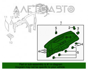 Panoul frontal al torpilei fără AIRBAG VW CC 08-17 bej