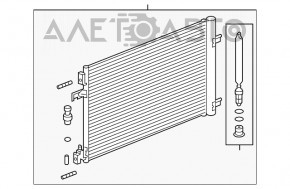 Radiatorul condensatorului de aer condiționat Chevrolet Impala 14-20 2.5 nou aftermarket NISSENS